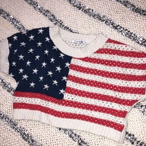 American flag cropped sweater